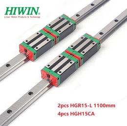 2pcs Original New HIWIN HGR15 - 1100mm linear guide/rail + 4pcs HGH15CA linear narrow blocks for cnc router parts