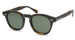 Brand Designer Men Sunglasses Vintage Women Round Sun Glasses Top Qualitly Polarised Grey Green Lens Handmade Eyeglasses with Case