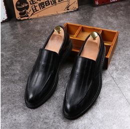 Hot sale-Men dress shoes formal business work soft patent leather pointed toe for man male men's oxford flats nx57