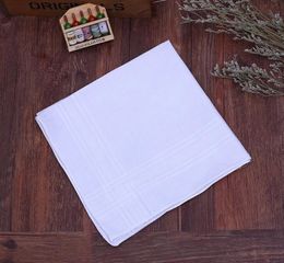 40cmx40cm Cotton Handchief Men Square Pure White handkerchief