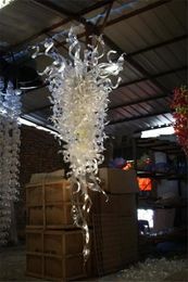Big Size Pure Coloured Chandelier Elegant Hotel Modern Hand Blown Large Contemporary Murano Glass Hanging Lighting