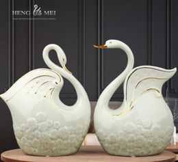 Creative ceramics home fat goose room home wine cabinet decorations ornaments simple living room bedroom TV cabinet furnishings