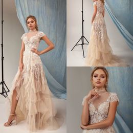 Modern 2020 Eva Lendel Wedding Dress High Neck Lace Wedding Dresses Bridal Gown Vestidos De Novia