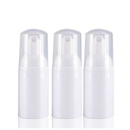 25pcs/lot 30ml 1oz Empty White Transparent cosmetic facial Cleanser wash liquid soap Foam bottle