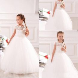 Kids Formal Wear Beautiful Vintage Pretty Tulle Princess Lovery Flower Girl Dresses Child Pageant Dresses Girl Communion Party Dresses