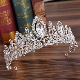 Luxury Silver Crystals Wedding Crowns Bridal Tiaras Diamond Jewelry Rhinestone Headpieces Cheap Hair Accessories Four Colors Pageant Tiara