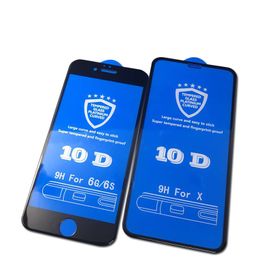 10D Large Curve Drop Glue Tempered Glass Screen Protector FULL Glue FOR iPHONE 12 11 PRO MAX XR XS MAX 6 7 8 PLUS 200PCS NO RETAIL P