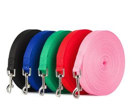 Imitation Nylon Leashes For Big Dogs Long Large Pets Training Rope Solid Colour Outdoor Pet Supplies 4 Size SN4189