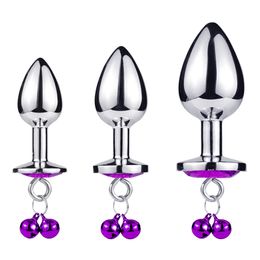 Sex shop Anal toys anal beads Stainless Steel Butt Plug with small bell Anal sex Stimulation Anus Sex Toy for Women Men