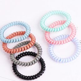 7colors Telephone Wire Cord Gum Hair Tie Girls Elastic Hair Band Ring Rope Candy Color Bracelet Stretchy Scrunchy Party Favor RRA2755
