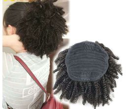 120g Black hair ponytail hairstyle afro kinky curly drawstring ponytail extension clip in human hair pony tail hairpiece