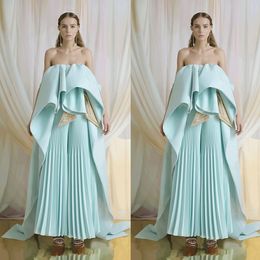 AzziOsta Abiti da ballo dal design unico Senza spalline Abito da sera lungo formale Ruffles Abiti da festa robe de soiree Abendkleider