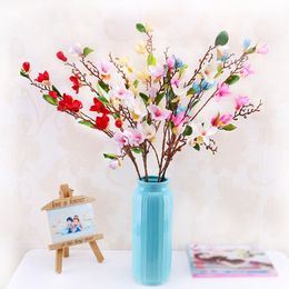 2pcs/lot 10 heads real touch artificial magnolia branch simulation flower home wedding decorative fake silk flower bouquet