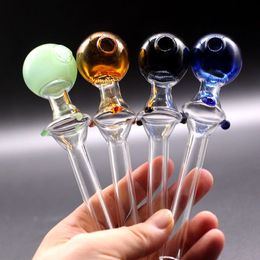 6 Inch Coloured Glass Pipes 4 Colour Pyrex Smoking Handle Pipes High quality Burner oil tube IN STOCK
