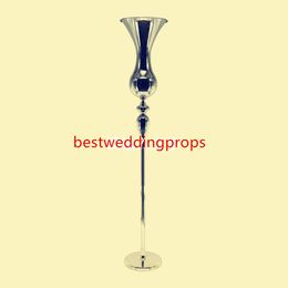 New style gold or sliver Reversible Trumpet tall mental inexpensive vases for wedding