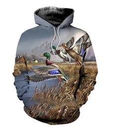 2020 New Fashion Sweatshirt Men / Women Hoodies Hunting Duck Funny Print 3d Sweatshirts Free Shipping MH0375