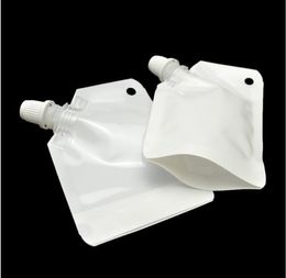 50ml white plastic doypack liquid stand up storage pouch packing bag with Side Spout free shipping