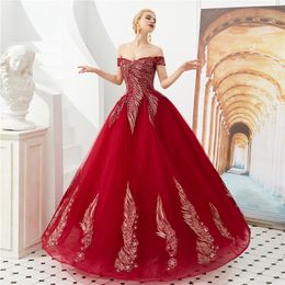 2019 Fashion Bateau Appliques Ball Gown Quinceanera Dresses Lace Up Plus Size Sweet 16 Dresses Debutante 15 Year Formal Party Dress BQ209