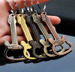 Innovative Retro Guitar Opener Metal Keychain Creative Music Bar Keychain Gastropub Practical Gifts Pendant Party High grade gift