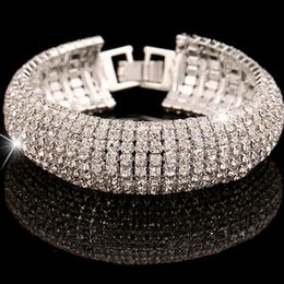 Factory direct wholesale crystal cuff bracelet high quality popular crystal bracelet bangle wholesale big luxury crystal bangle