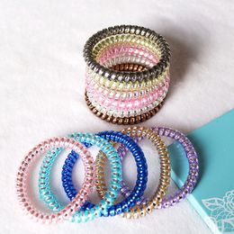 New Candy Colour Telephone Wire Elastic Hair Bands Headbands For Women Hair Accessories Lady Girls Rubber Bands Hair Ring Ropes