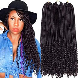 6Packs Faux Locs Crochet Hair Braids with Curly Ends Synthetic Hair Goddess Fauxlocs Fibre Braiding Hair Afro Kinky Soft Dread Dreadlocks