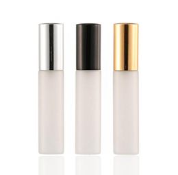 10ml Frosted Glass Spray Empty Perfume Bottle Anodized Aluminium Travel Portable Perfume Essential Oil Sub-bottle Cosmetic Container SN673