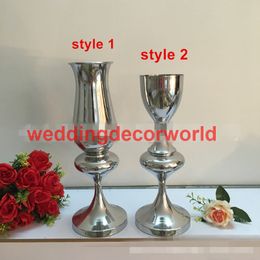 New style Gold Candle Holders Metal Candlestick Flower Vase Table Centrepiece Event Flower Rack Road Lead Wedding Decoration decor00075