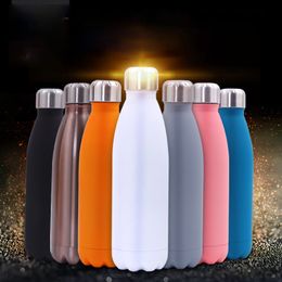 500ML Water Cup Insulation Mug Vacuum Bottle Sports 304 Stainless Steel Cola Bowling Shape Travel Mugs Drinkware WX9-426