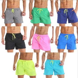 Men Board Shorts Surf Beach Pants Swimming Trunks Solid Bermuda Summer Pant Men's Swimwear Quick Dry Casual Boardshorts Hot Boxers B5738