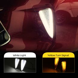 1 Pair For Toyota Camry 2015 2016 2017 Car LED DRL Daytime Running Lights Daylight Fog light with yellow turn Signal