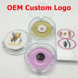 OEM Custom Logo Sticker Service 3D Mink Eyelashes Magnetic Eyelashes Private Logo False Eyelash Logo Makeup