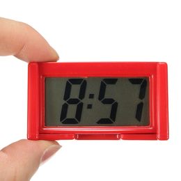 4 Colours Automotive Digital Car LCD Clock Self-Adhesive Stick On Time Portable - Red
