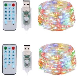 String Light Sound Activated Music Fairy USB Battery Operated 50led 100led Waterproof Wire with Remote Timer for Christmas