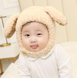 baby soft rabbit ear hat winter coral fleece infant warm hat fashion rabbit ears warmer beanie hat long ear bunny dog cap