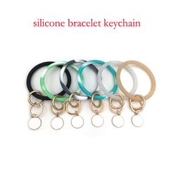 2019 New Trend Silicone Bangle Key Ring Wrist Sports Keychain Bracelet Round Key Rings Big O Cute Colourful Keyring Hot Products