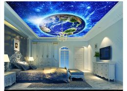 Custom 3D photo ceiling zenith interior decorative mural Ultra HD Earth Universe Bedroom Living Room Zenith Ceiling Wallpaper