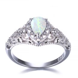 5 Pcs Luckyshine s925 Sterling Silver Women Opal Rings Blue White Natural Mystic Rainbow Topaz Wedding Engagemen Rings #7-10