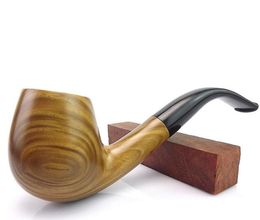 Green Sandalwood Solid Wood Pipe Filtration Tobacco Wholesale Direct Sale New Carved Wood Sandalwood Curved Silk Pipe Hammer Pipe