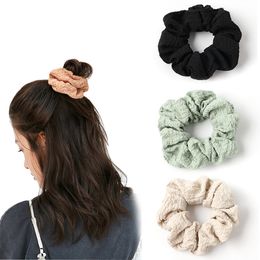 Sweet Crinkle Scrunchies Rubber Hair Ties Elastic Ponytail Holder Soft Hair Scrunchie Women Summer Hair Accessories