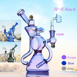 tall hookah Purple Grey Blue Feb Egg Bongs Oil Rigs Thick Glass Water Bongs Recycler Bong Hookahs With 14mm banger In Stock