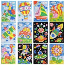 30 Style Wholesale Children Exquisite EVA Handmade Crystal Diamond And Paper Sticker Paste Painting Mosaic 3D Puzzle Toys For Kids