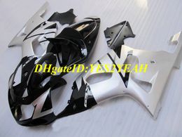 Hi-grade Motorcycle Fairing kit for SUZUKI GSXR600 750 K1 01 02 03 GSXR600 GSXR750 2001 2003 ABS silver black Fairings set+Gifts SM57