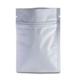 Matte White Resealable Aluminum Foil Zip Lock Package Pouch 200pcs/lot Food Storage Bag Snacks Long Term Packaging Mylar Foil Bag2242344
