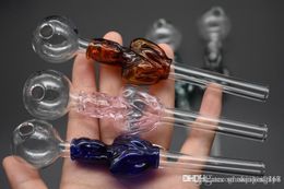Cheapest Colourful Pyrex Glass Oil Burner Pipe glass tube smoking pipes tobacco herb glass oil pipe on balancer