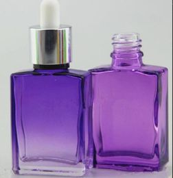vape Белый матовый / блестящий 15 мл 30 мл жидкие стеклянные флаконы-капельницы для электронного сока квадратные стеклянные бутылки прямоугольник зеленый фиолетовый синий