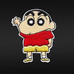 Crayon Shin-chan Embroidered Iron On Clothes Patches For Clothing Kids cartoon Badges Stickers Appliques Garment Wholesale