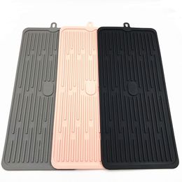 Silicone Hot Pads Trivet Mats, Rubber Pot Holders Dish Drying Mat Tableware Draining Mat Non-slip Drain drying Flume Mat