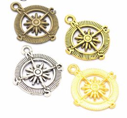 100pcs Charms compass Antique Making pendant fit Vintage Tibetan Bronze,DIY bracelet necklace 26x22mm