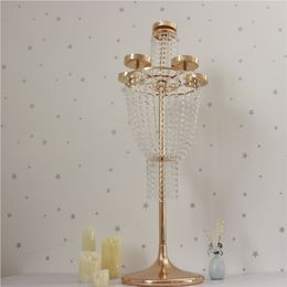 new factory gold metal wedding Table Centrepieces flower stand wholesale best0790